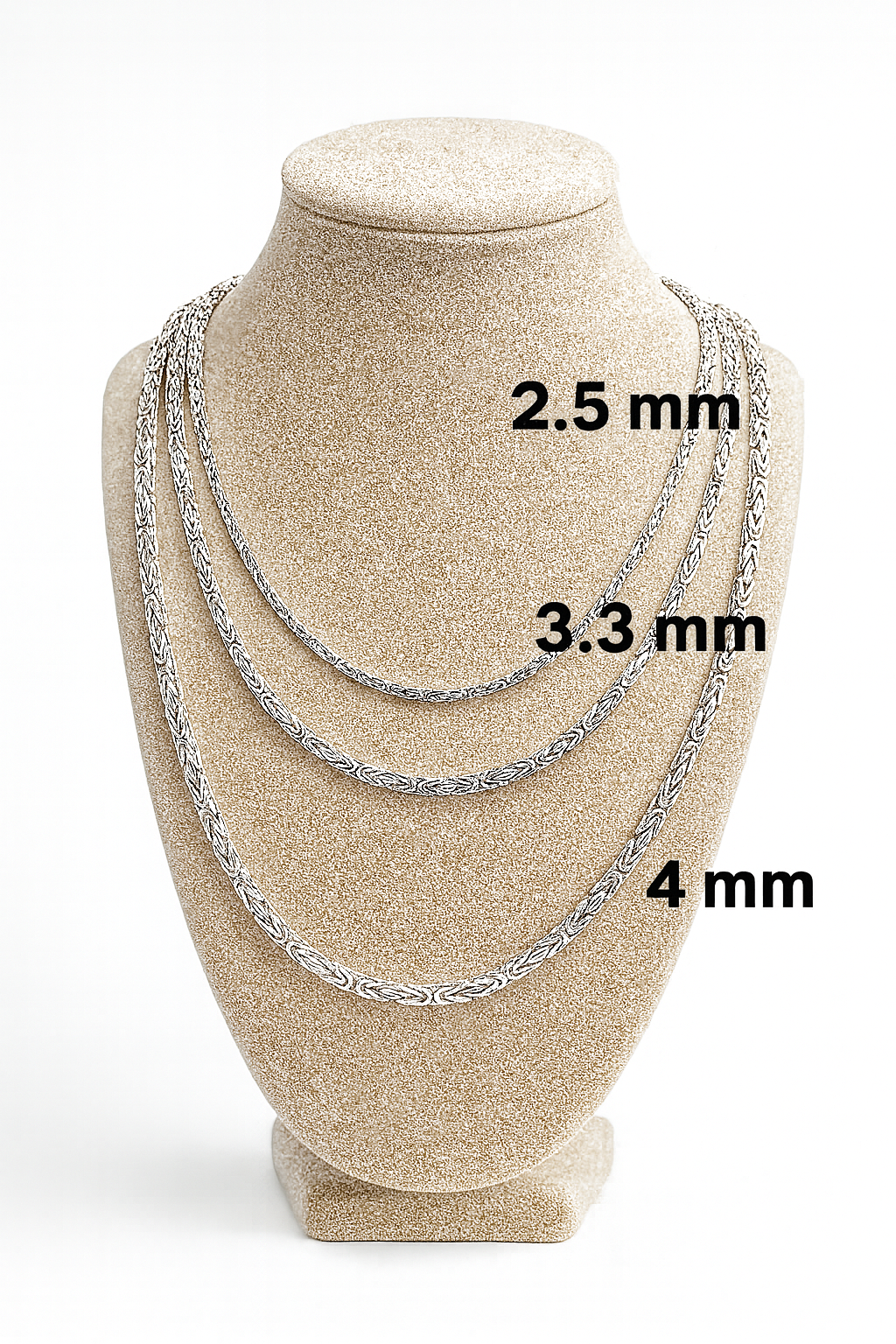 Byzantine Silver Necklace – 2.5 mm